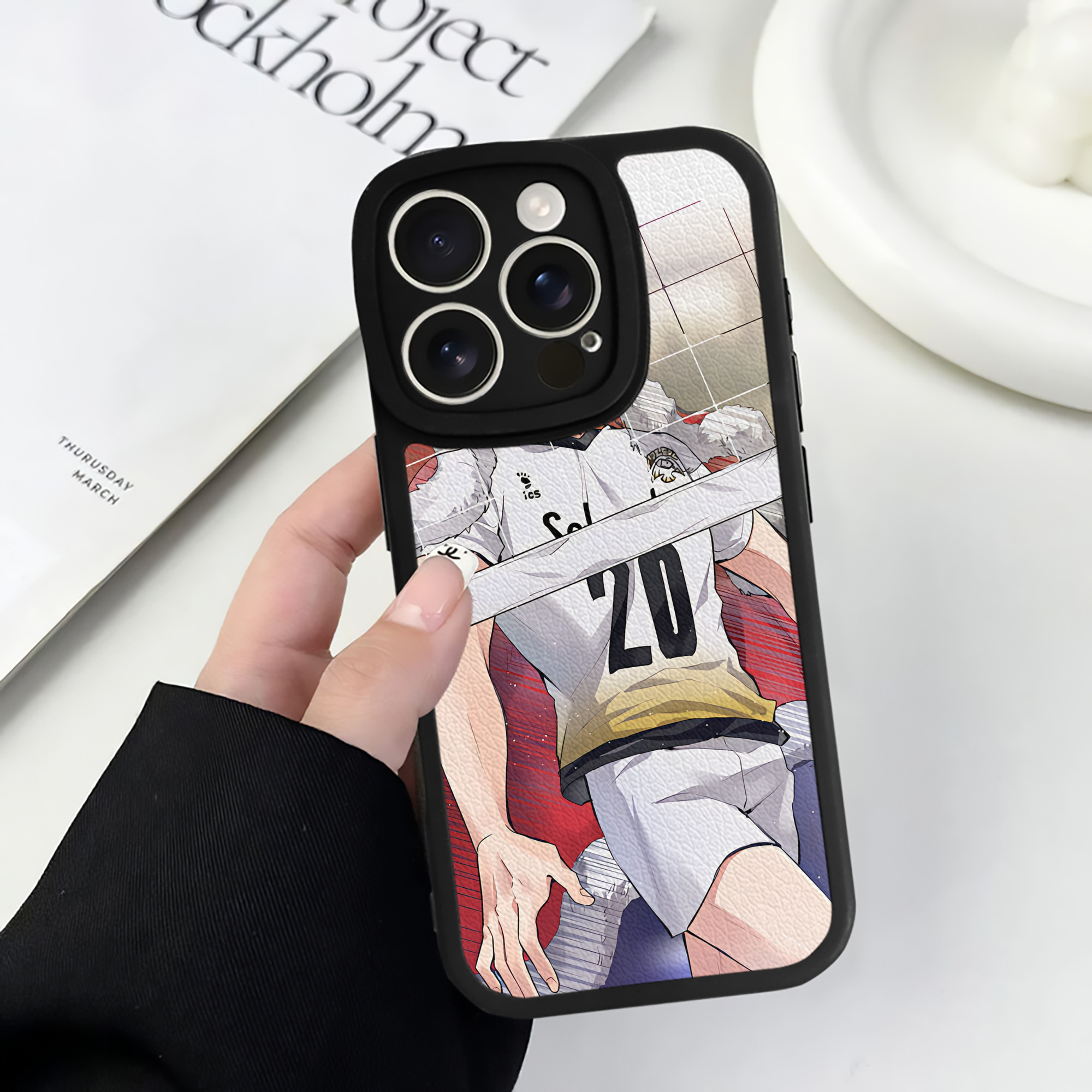 （画像用） ハイキュー!! Haikyu!! 【iPhone 16シリーズ対応】シリコンスマホケース（レザー調） 材質：シリコン